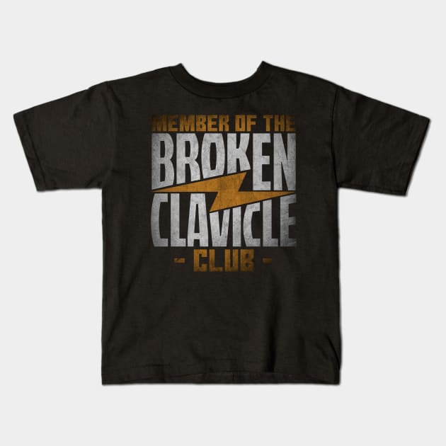 Member Of The Broken Clavicle Club Kids T-Shirt by yeoys